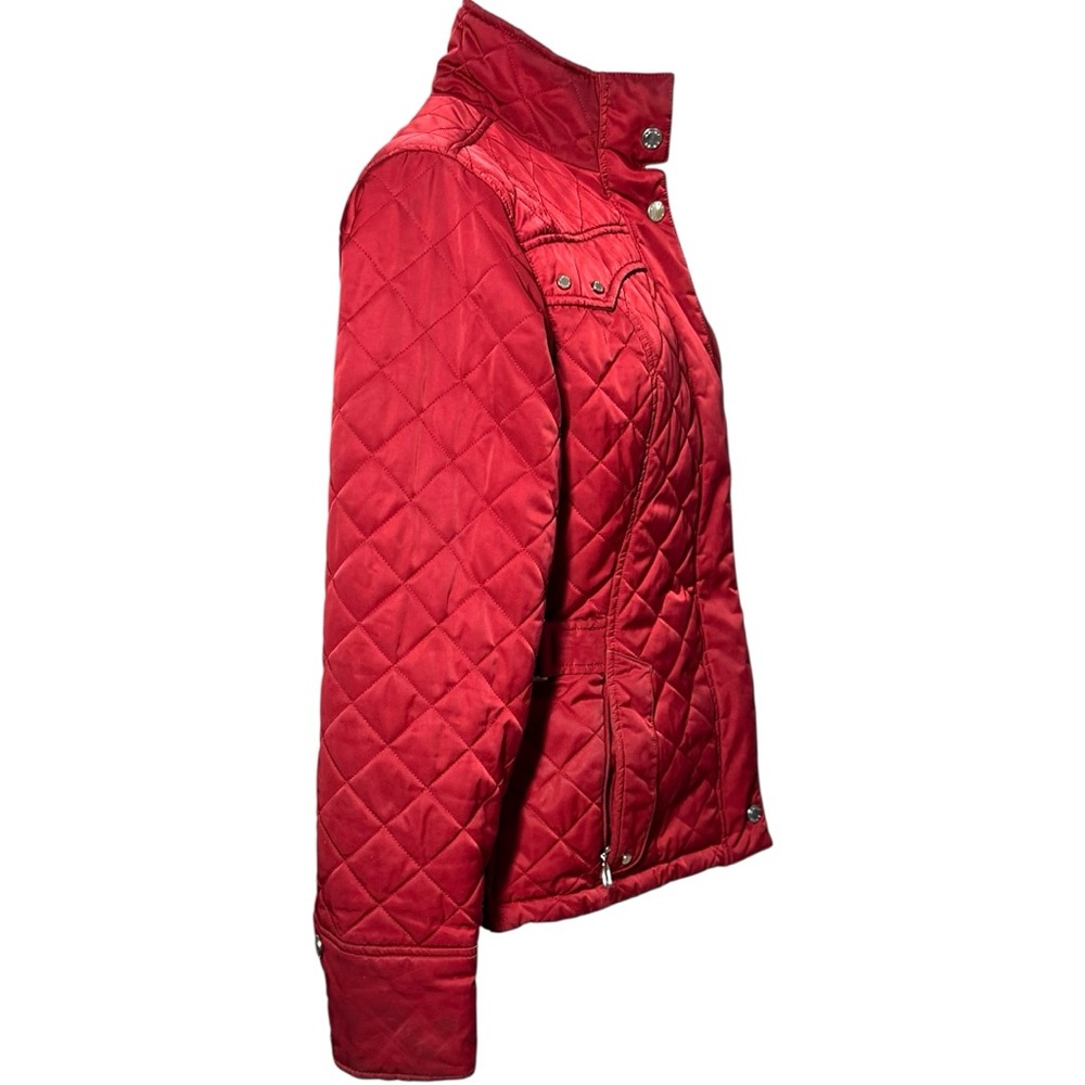 Ariat Red Quilted Jacket Women's Small Pockets Lined Full Zipper Snaps - Picture 5 of 15